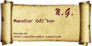 Mandler Gábor névjegykártya